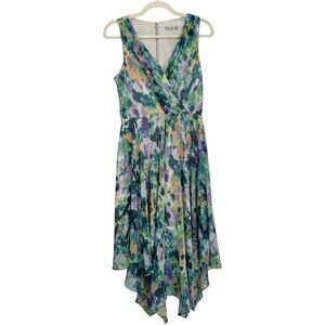 Eliza J Multicolor Sleeveless Chiffon Asymmetrical Dress